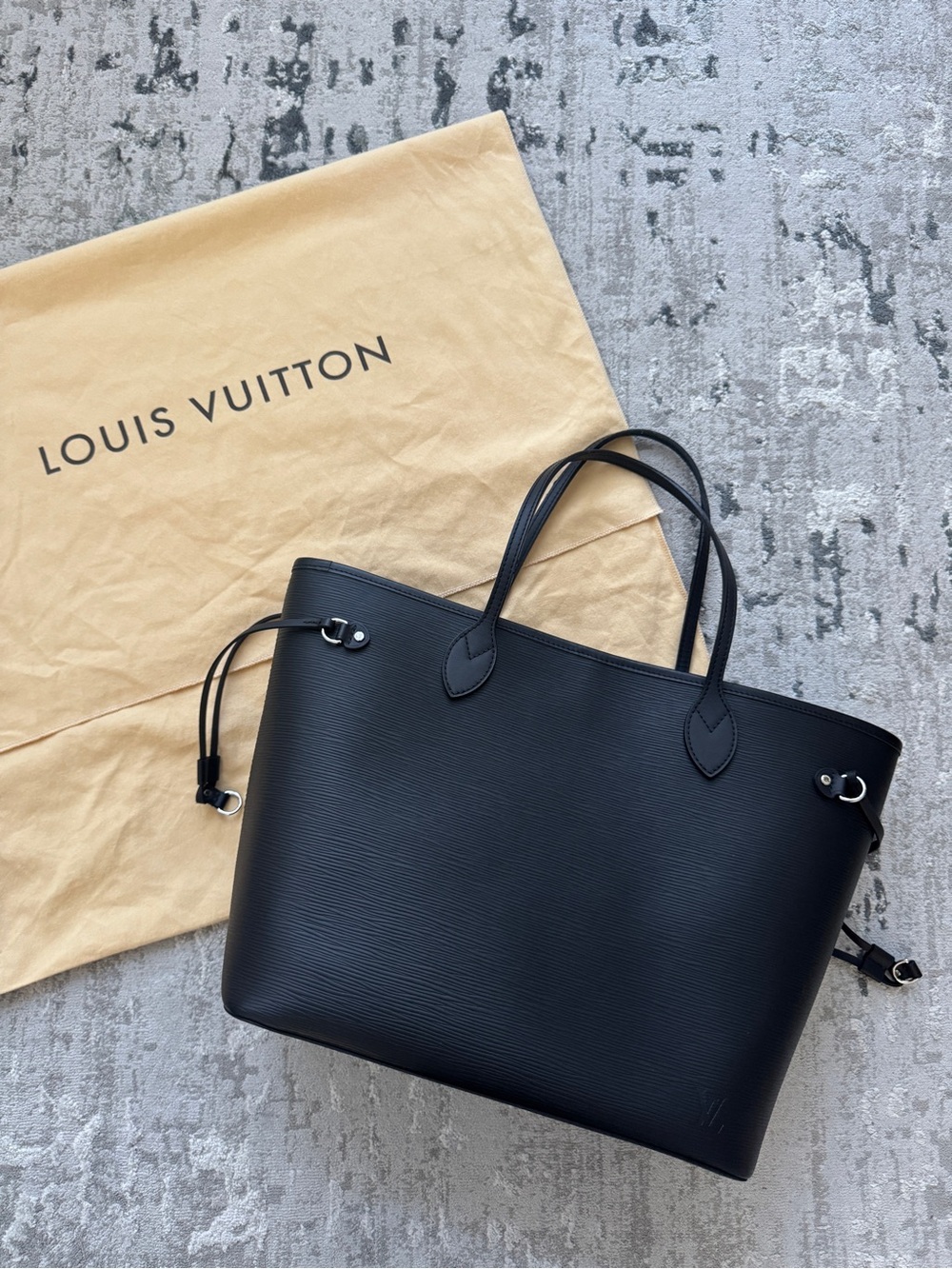 Louis Vuitton Black Epi Neverfull Tote